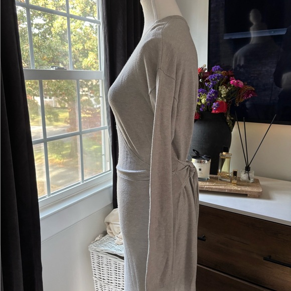 Express Light Gray Long Sleeve Sweater Dress - Picture 3 of 5